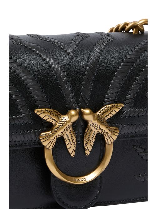 Borsa love one mini in pelle e ricamo rafia Nero PINKO | 100059 A2C3Z99Q